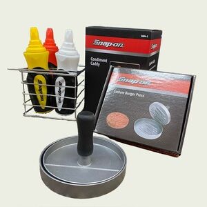 Snap-On BBQ Combo - Condiment Caddy & Burger Press NIB